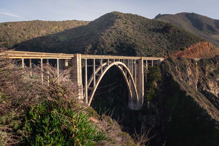 drive over the famous bixby creek bridge in big sur driving the California pacific coast highway route 1